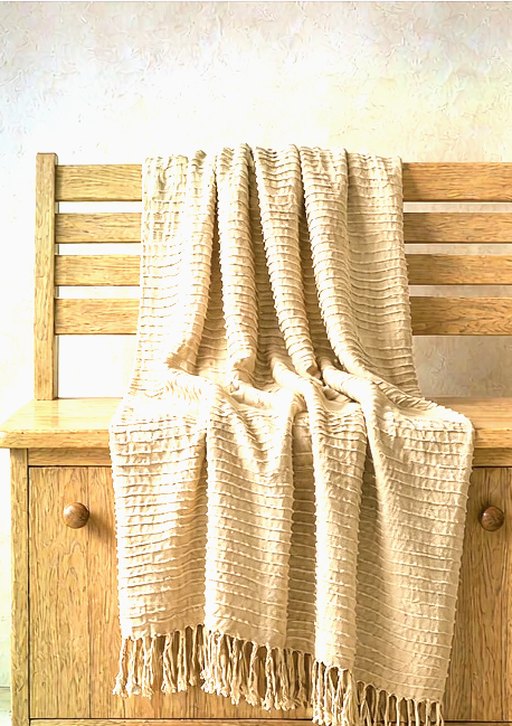 Linen Throw Blanket in Sand