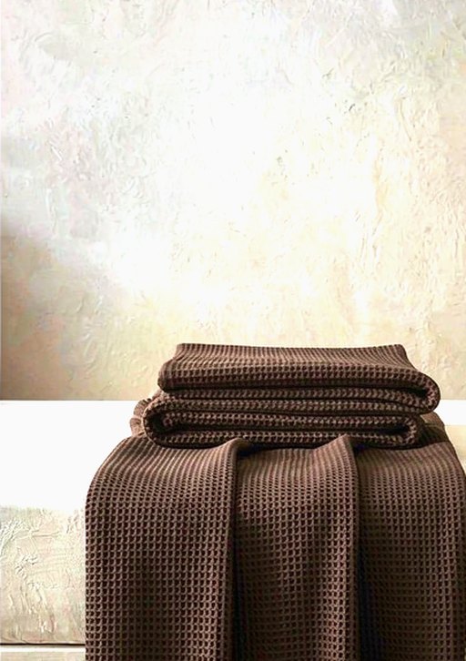 Waffle Bed Blanket in Espresso