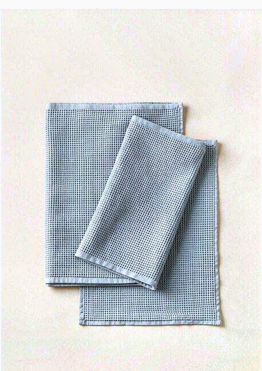 Waffle Towel Set — Bath, Hand and Mat in Slate